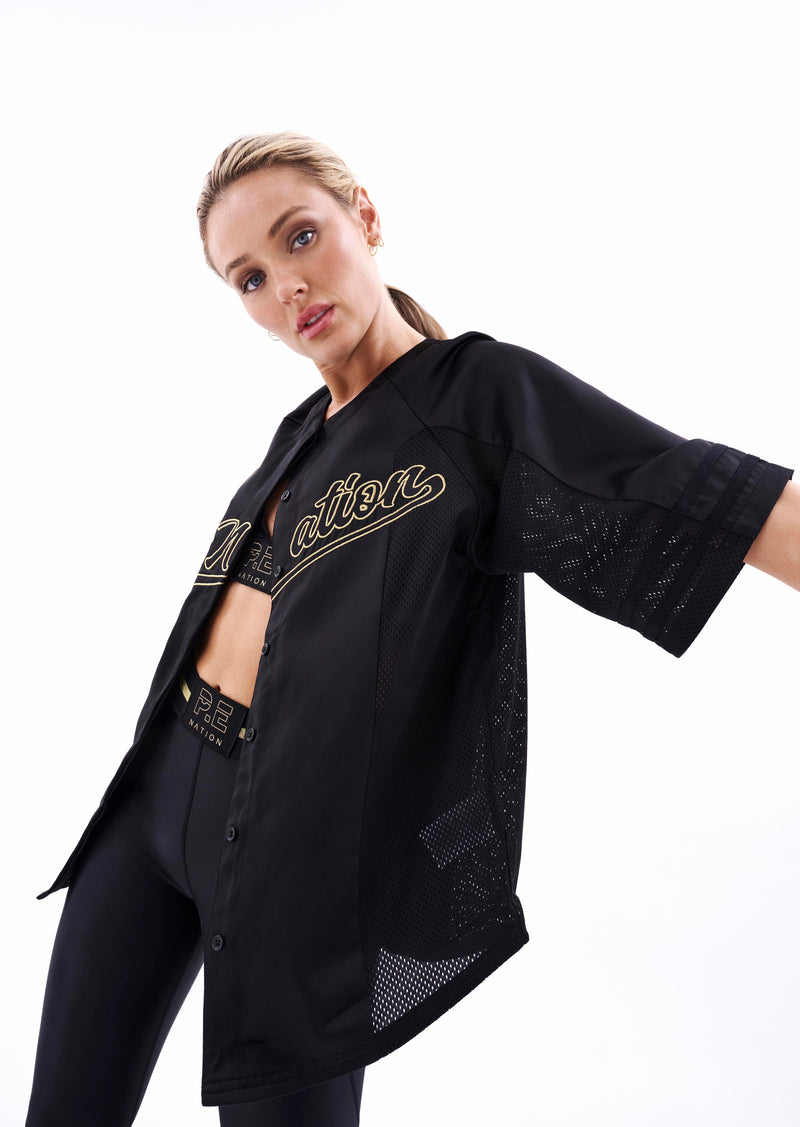 PLAYOFF BASEBALL TEE IN BLACK