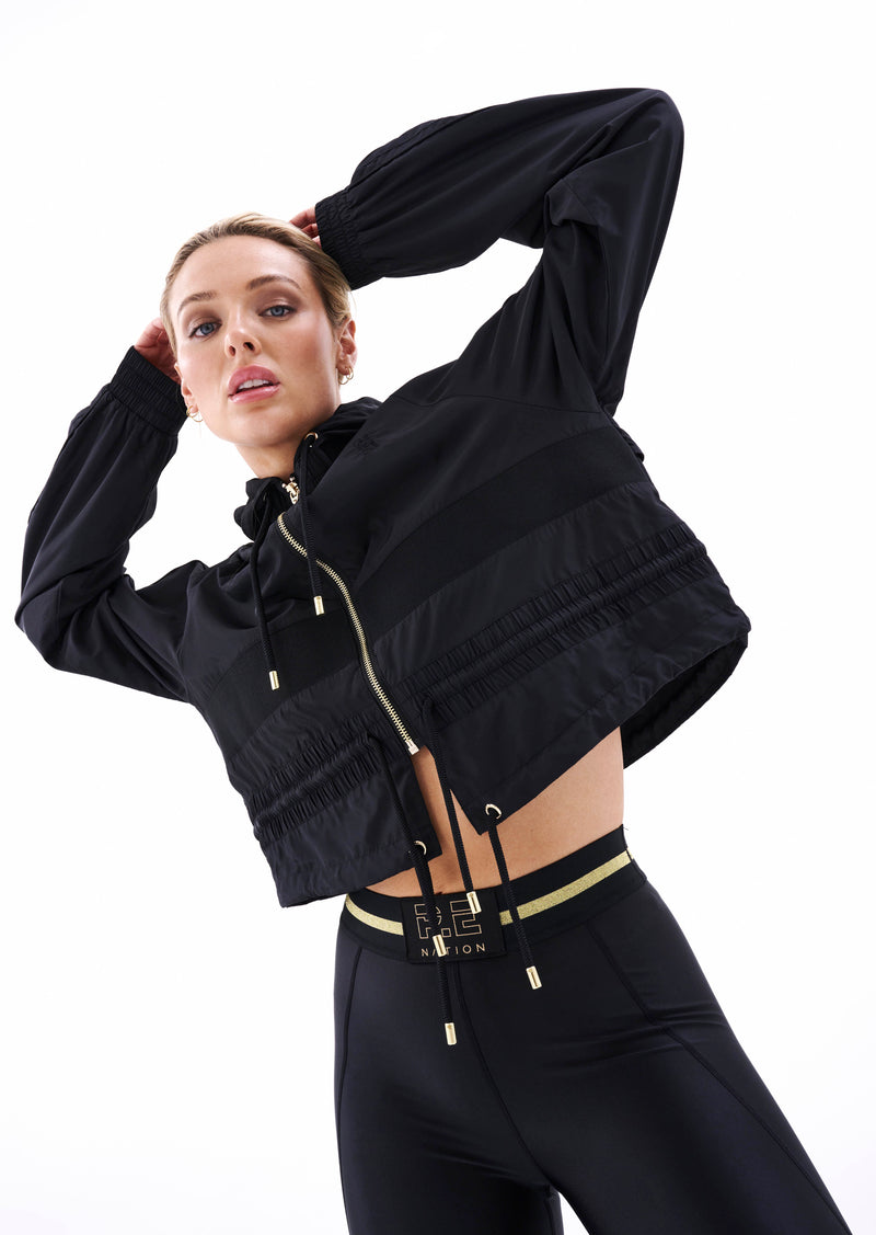 CROPPED MAN DOWN JACKET IN BLACK