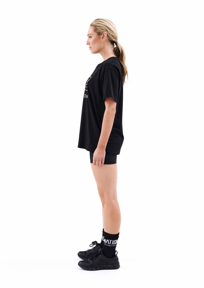 HEADS UP TEE IN BLACK