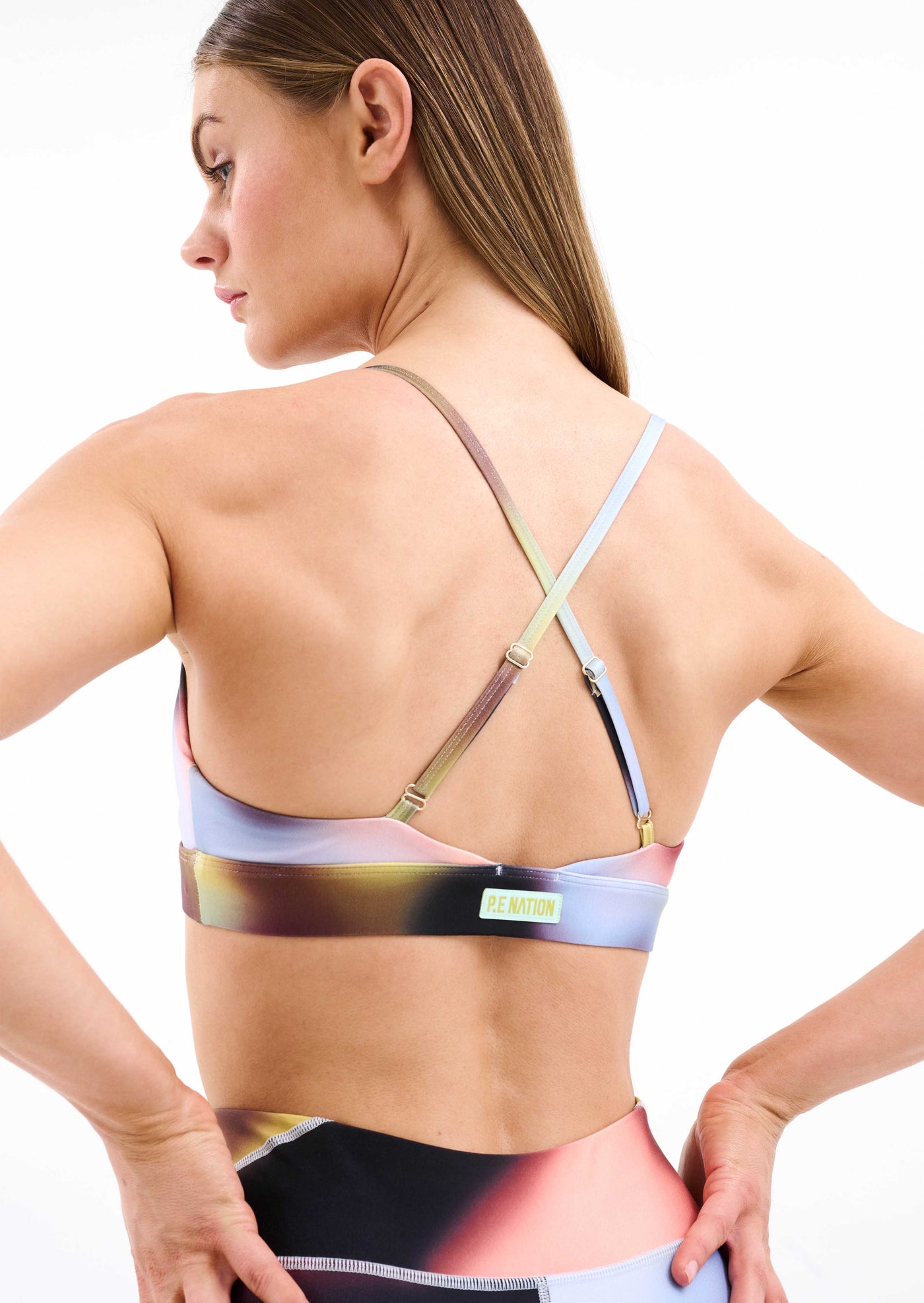 CYPER SPORTS BRA IN BLUR PRINT