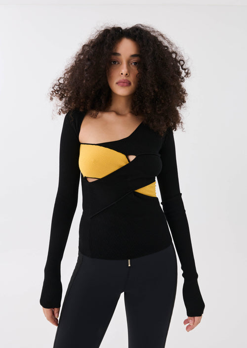 RIOT KNIT TOP IN BLACK