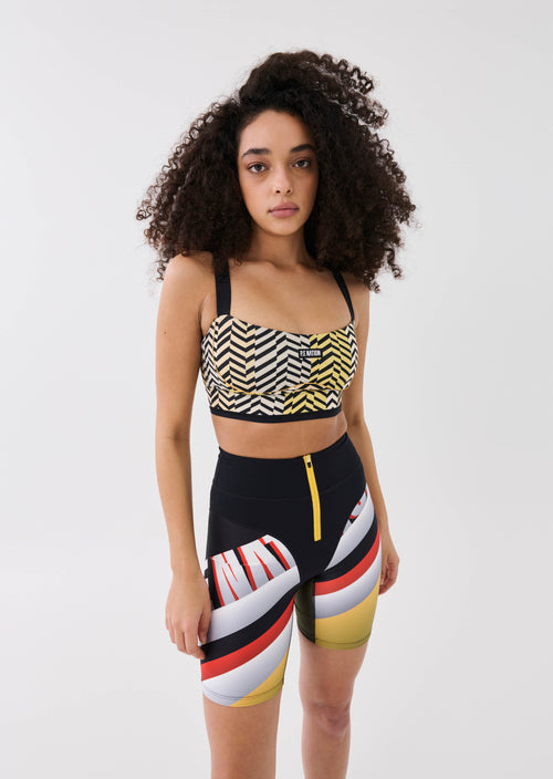 ABSTRACTION SPORTS BRA IN ZIG ZAG PRINT