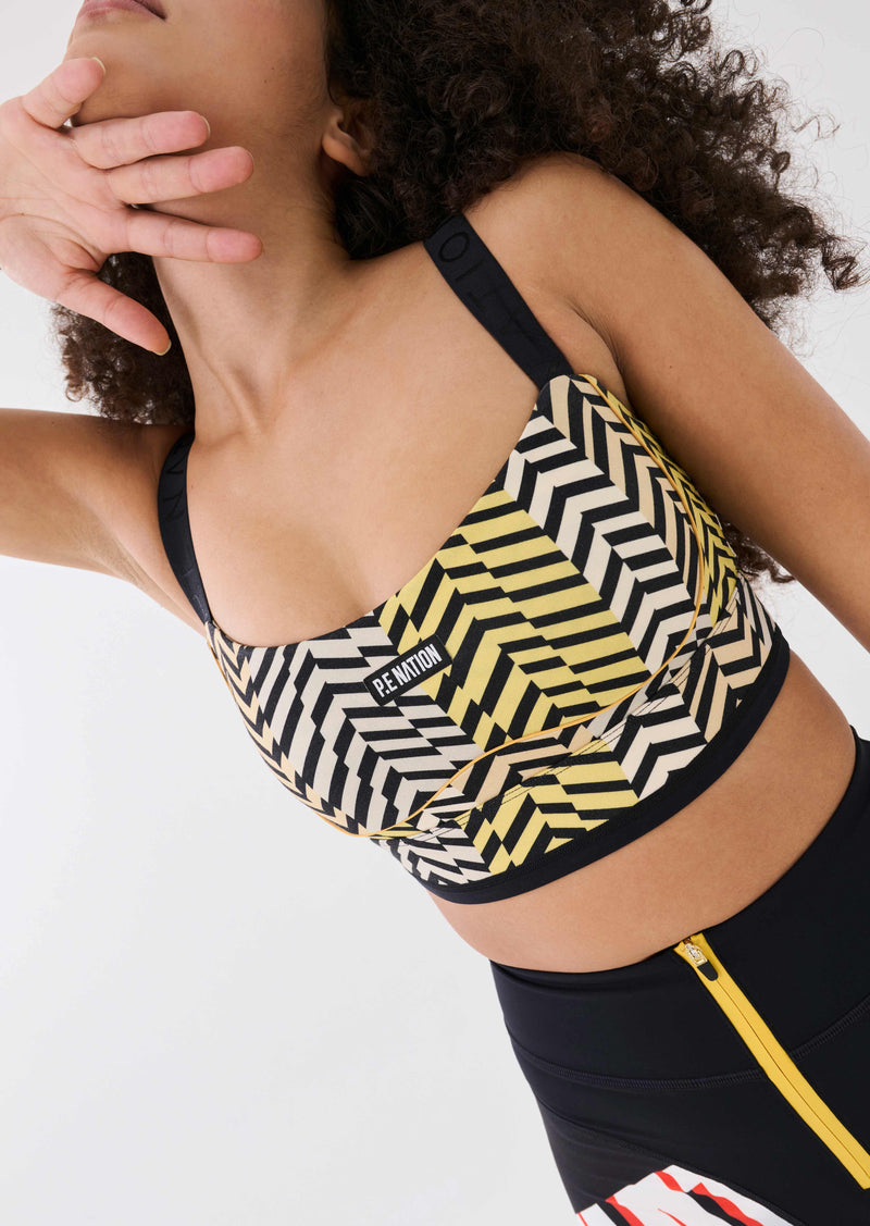 ABSTRACTION SPORTS BRA IN ZIG ZAG PRINT