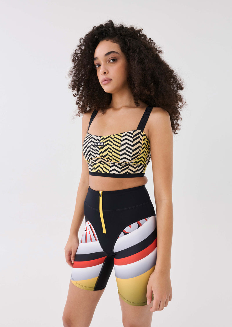 ABSTRACTION SPORTS BRA IN ZIG ZAG PRINT