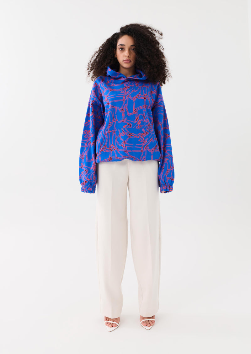 EQUILIBRIUM HOODIE IN LIQUID HERRINGBONE PRINT
