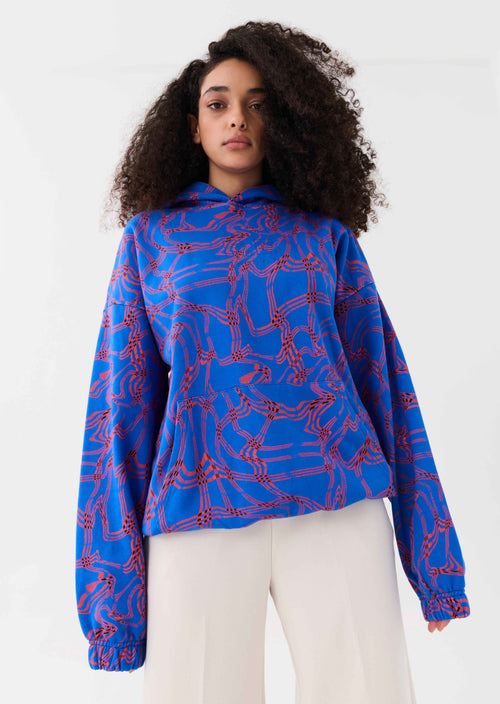 EQUILIBRIUM HOODIE IN LIQUID HERRINGBONE PRINT