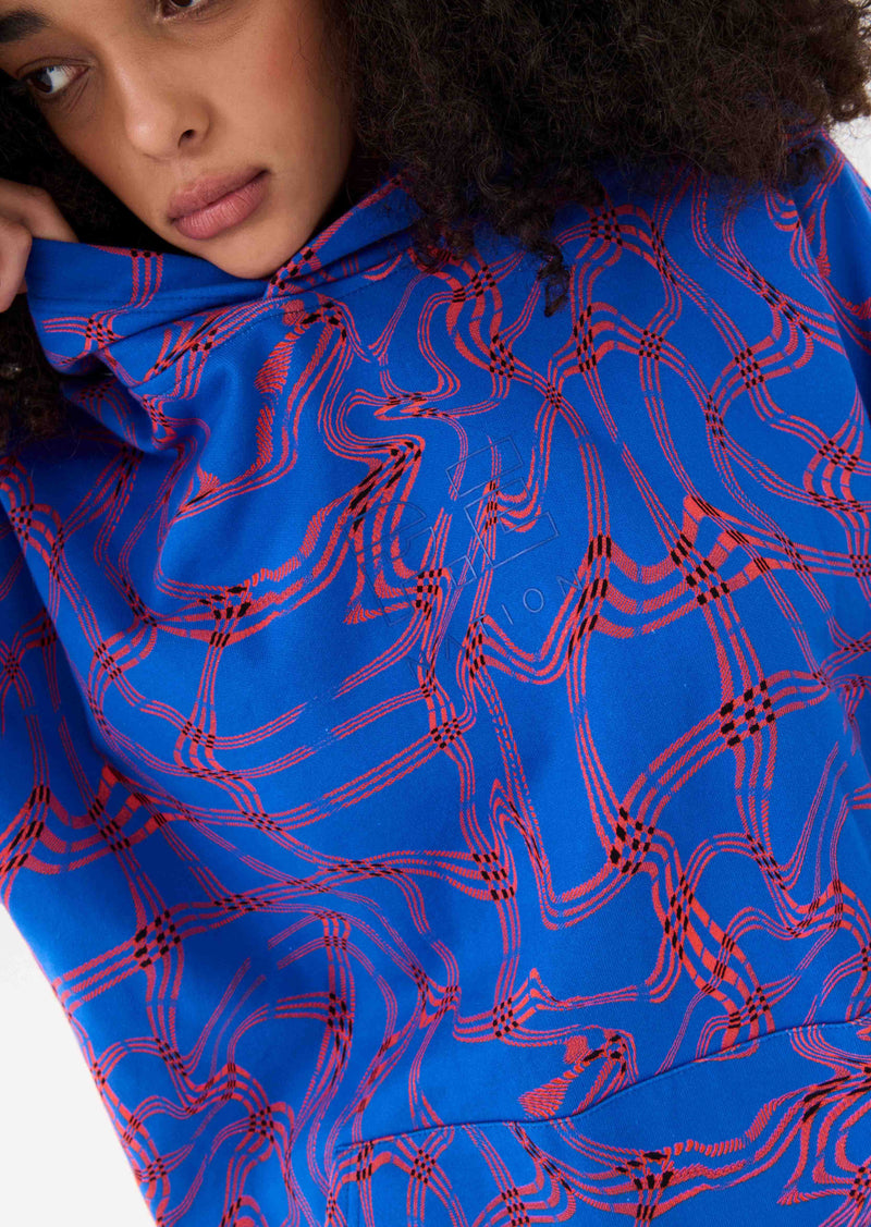 EQUILIBRIUM HOODIE IN LIQUID HERRINGBONE PRINT