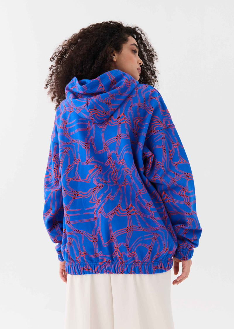 EQUILIBRIUM HOODIE IN LIQUID HERRINGBONE PRINT