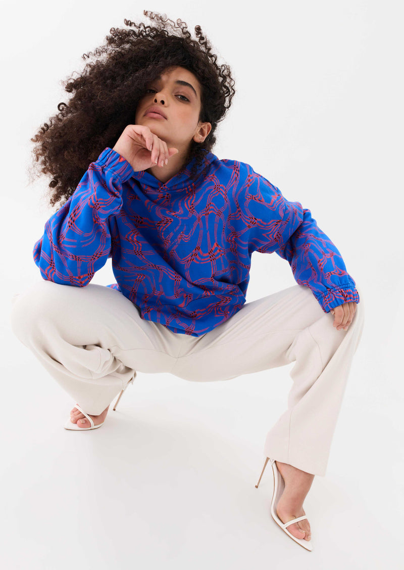 EQUILIBRIUM HOODIE IN LIQUID HERRINGBONE PRINT