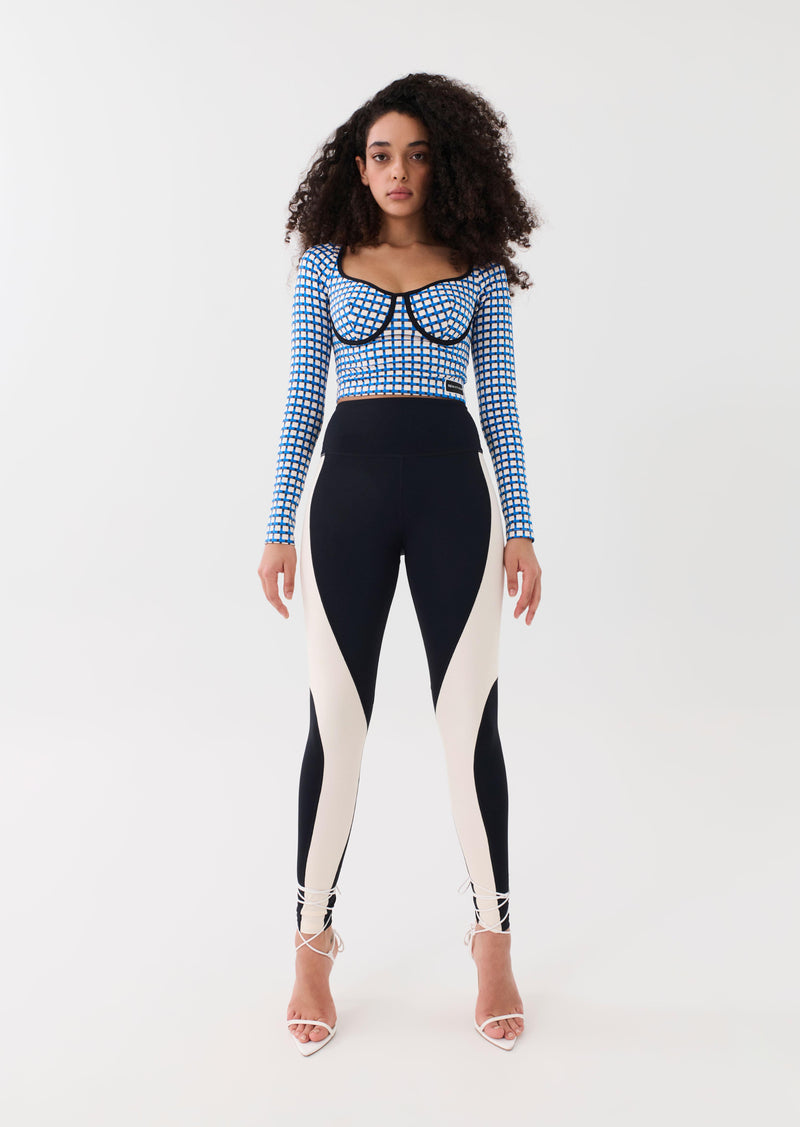EMERGENCE LS TOP IN GEO PRINT BLUE
