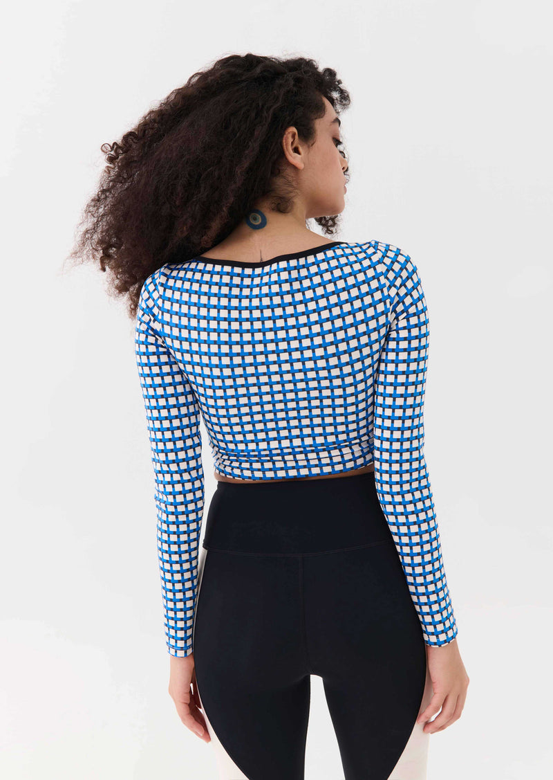 EMERGENCE LS TOP IN GEO PRINT BLUE
