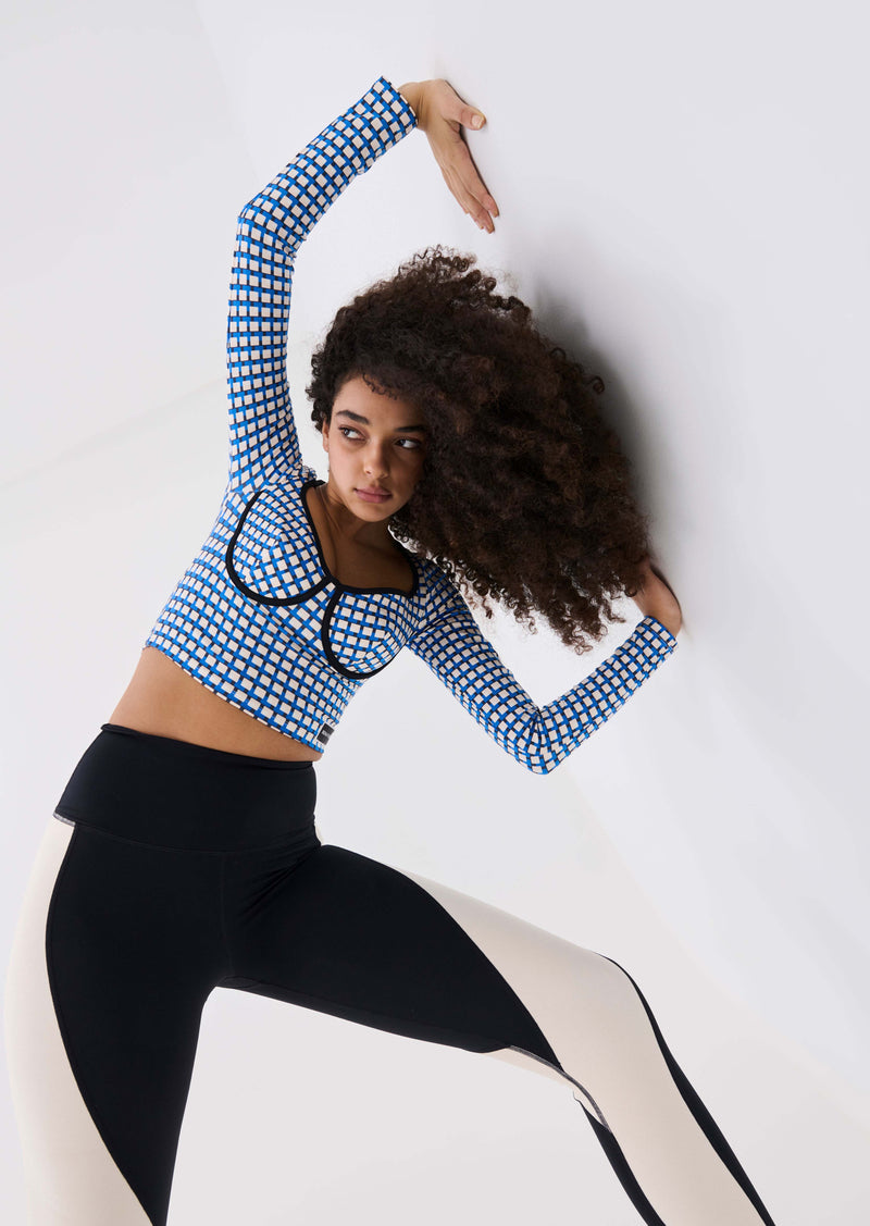 EMERGENCE LS TOP IN GEO PRINT BLUE