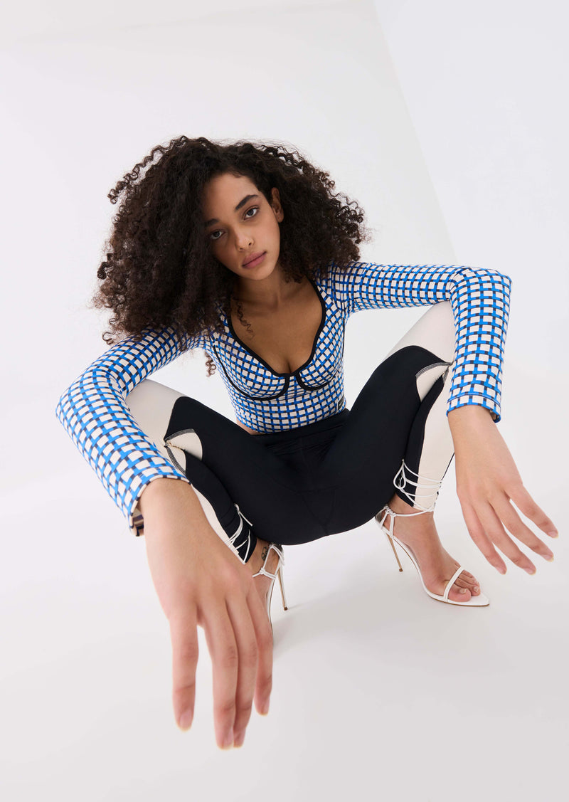 EMERGENCE LS TOP IN GEO PRINT BLUE
