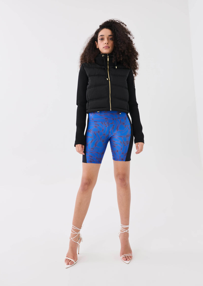 EQUILIBRIUM BIKE SHORT IN LIQUID HERRINGBONE PRINT
