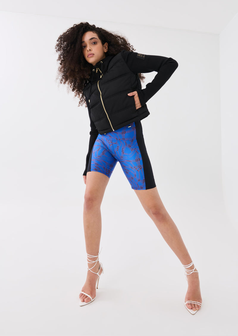 EQUILIBRIUM BIKE SHORT IN LIQUID HERRINGBONE PRINT