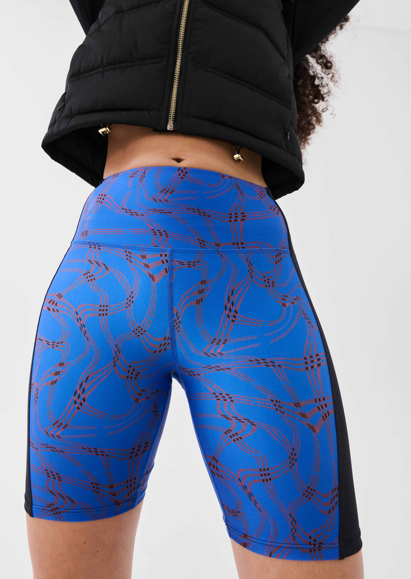 EQUILIBRIUM BIKE SHORT IN LIQUID HERRINGBONE PRINT