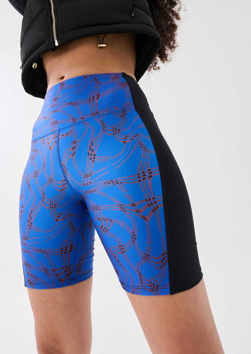EQUILIBRIUM BIKE SHORT IN LIQUID HERRINGBONE PRINT