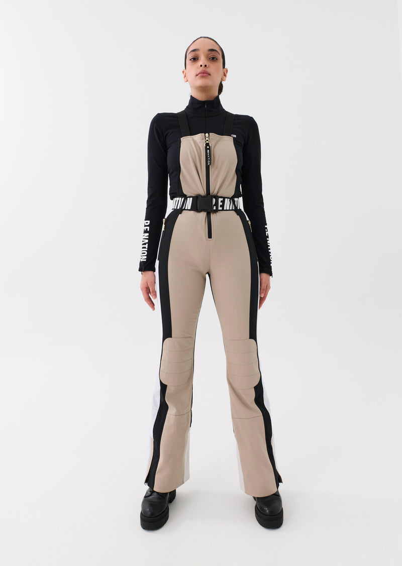 ST. MORITZ SNOW BIB PANTS IN SILVER MINK