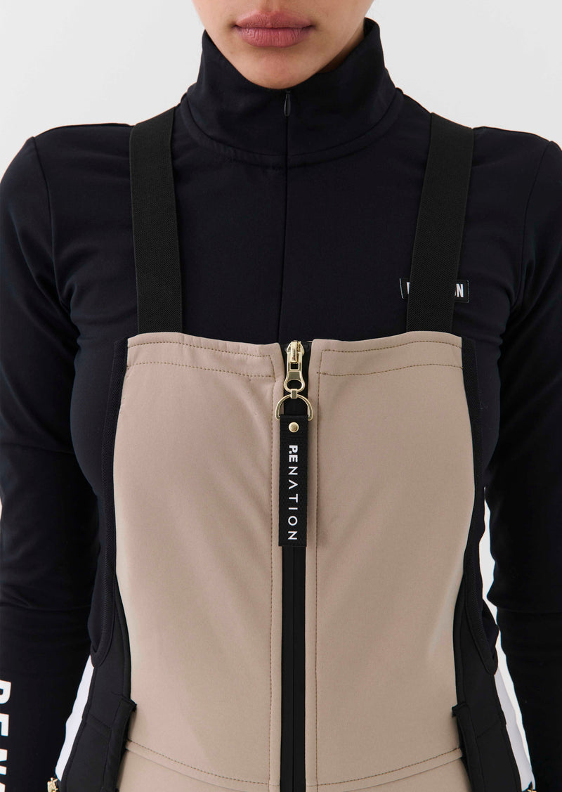 ST. MORITZ SNOW BIB PANTS IN SILVER MINK