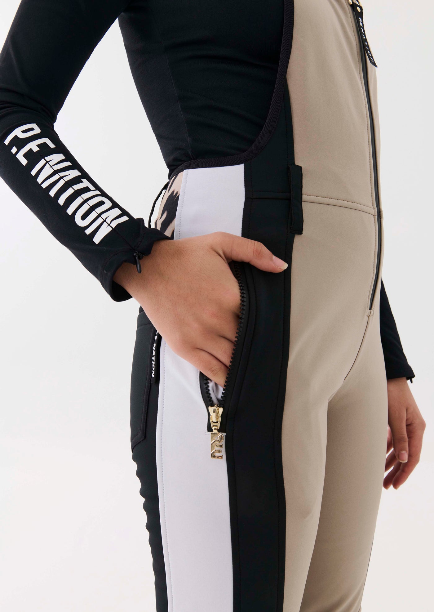 ST. MORITZ SNOW BIB PANTS IN SILVER MINK