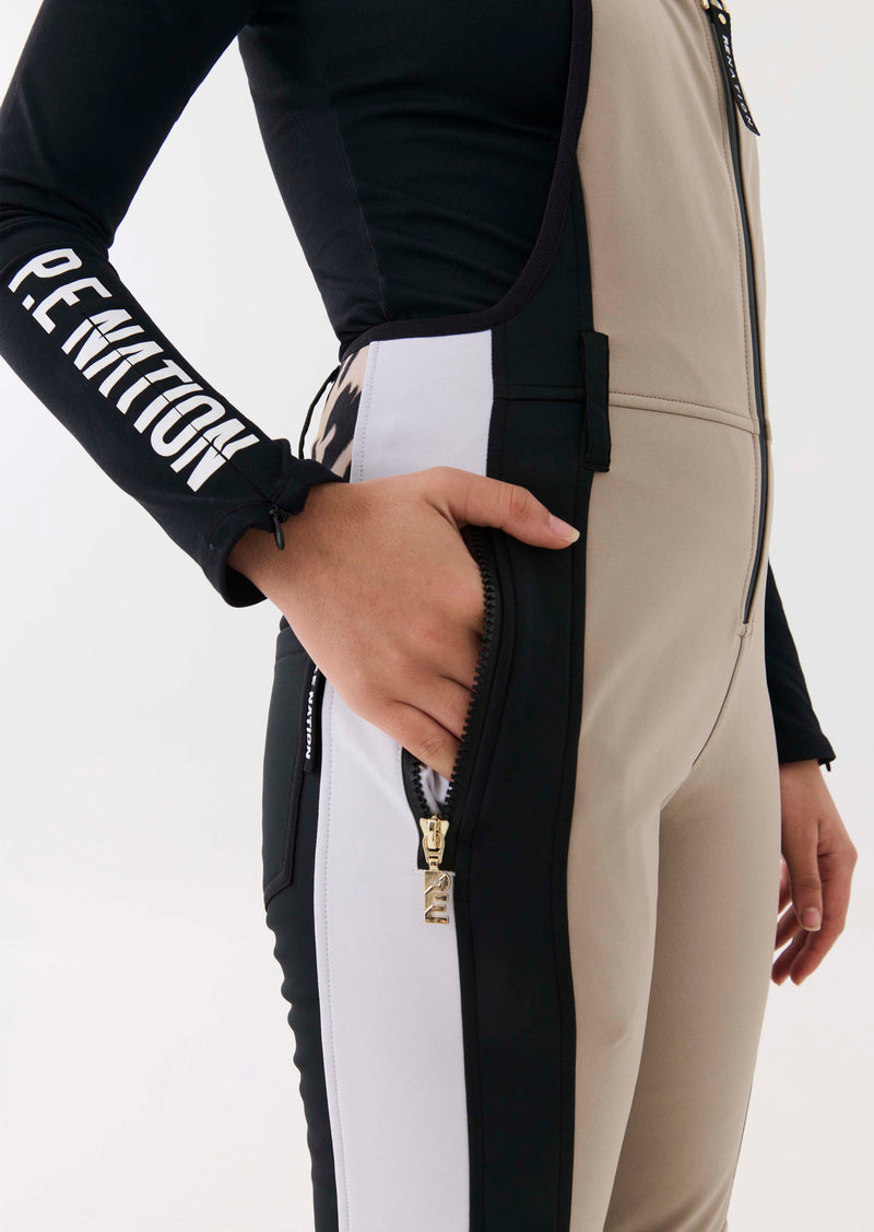 ST. MORITZ SNOW BIB PANTS IN SILVER MINK