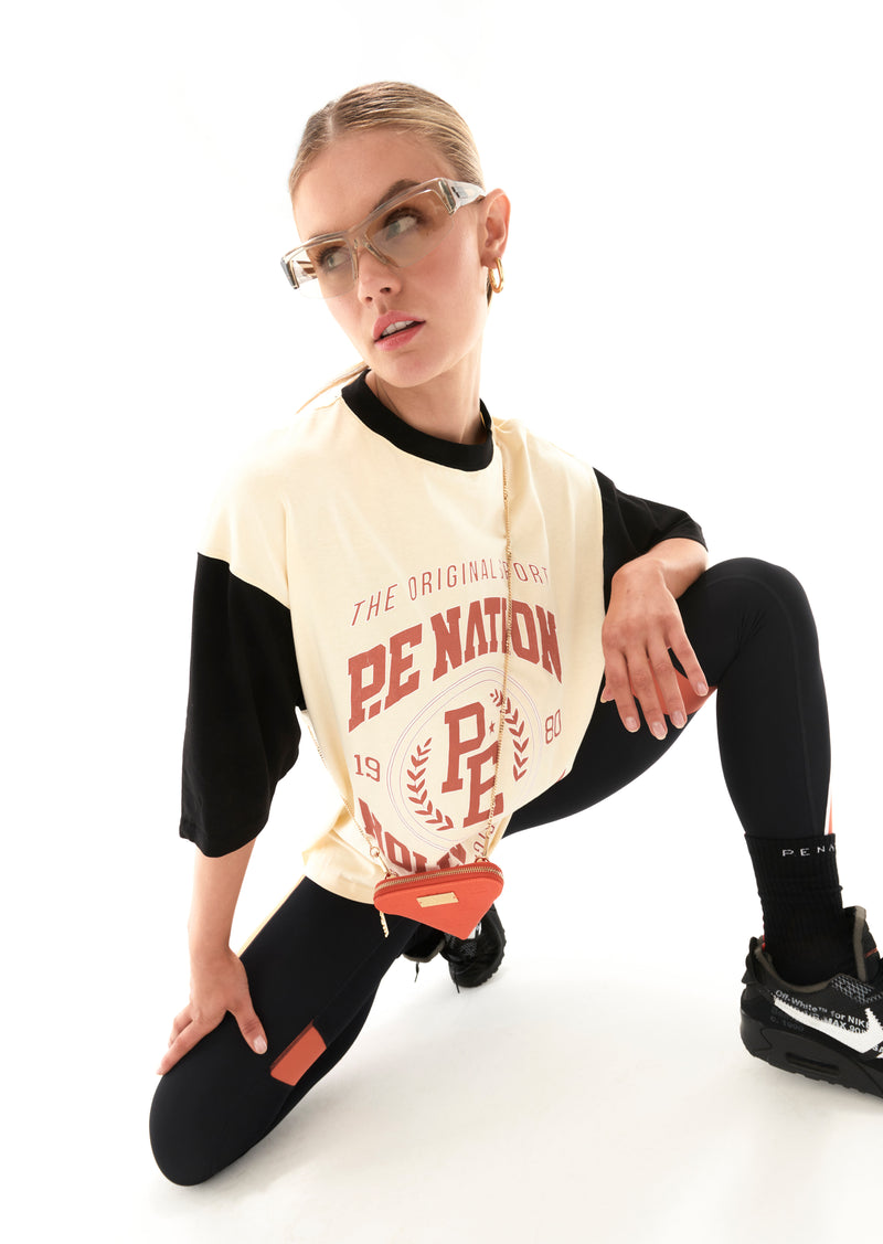 SIDEOUT TEE IN PEARLED IVORY