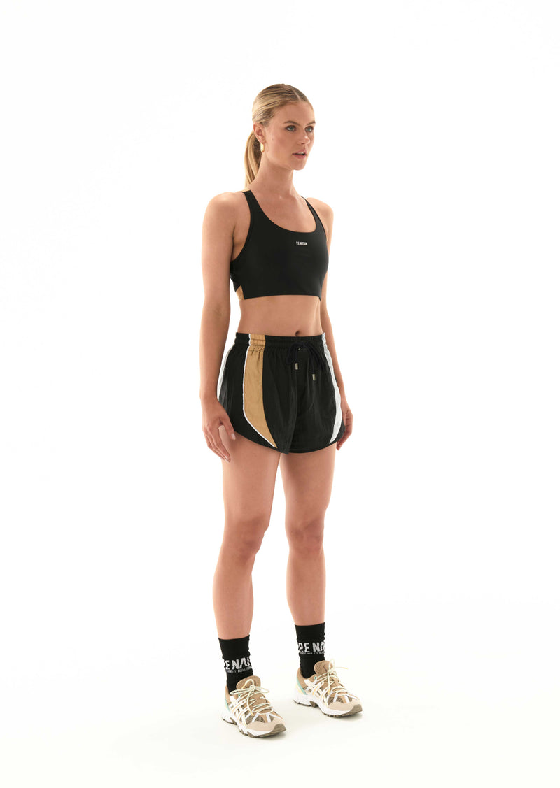 RUNNING TRACK SHORT IN BLACK