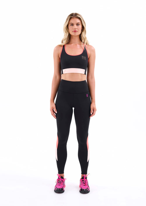 INITIALISE LEGGING IN BLACK/PINK