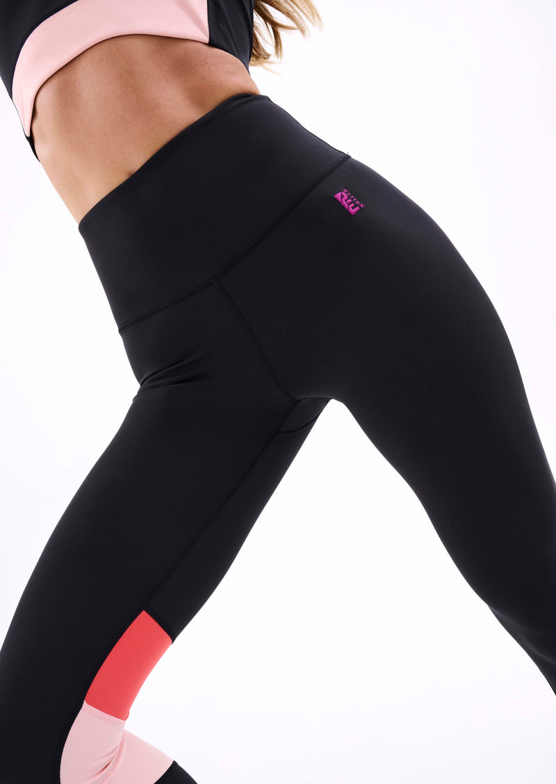Pink shop black leggings