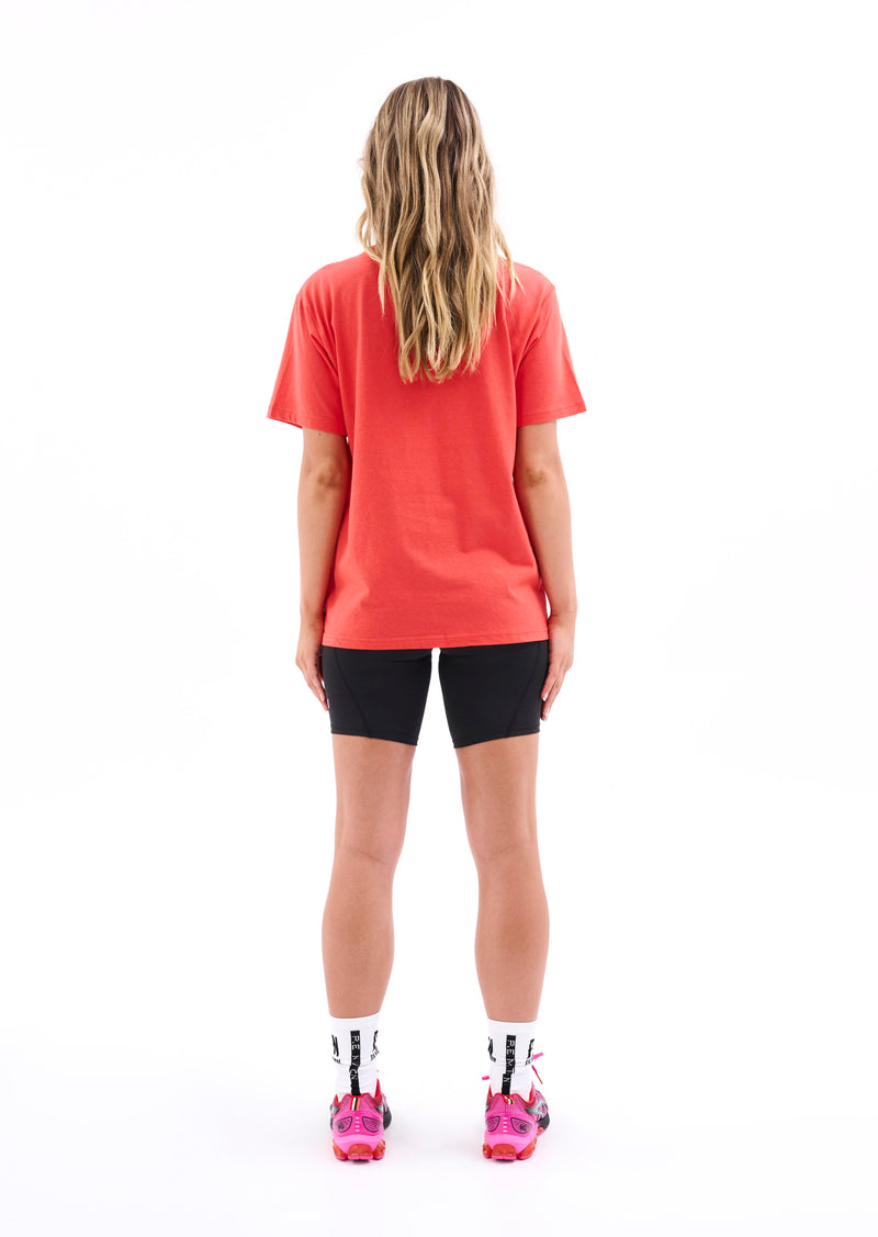 STARDUST TEE IN HOT CORAL