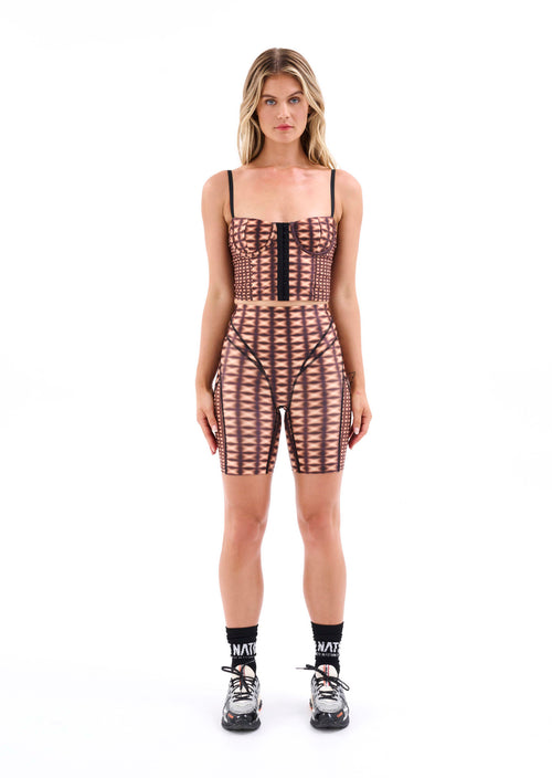 DIGNITY BIKE SHORT IN CHECK PRINT
