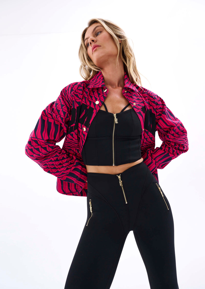 EMPIRE JACKET IN GEOMETRIC PRINT