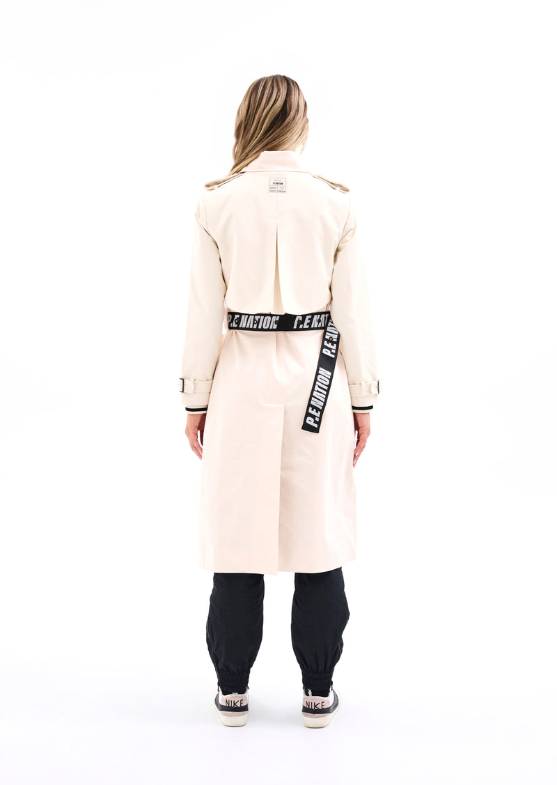 DISTRICT TRENCH COAT IN PEARLED IVORY