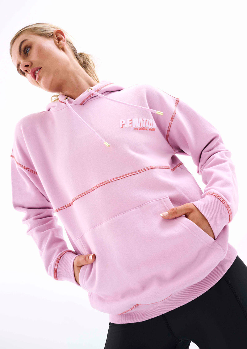 BLOCK SOLO HOODIE IN FRAGRANT LILAC