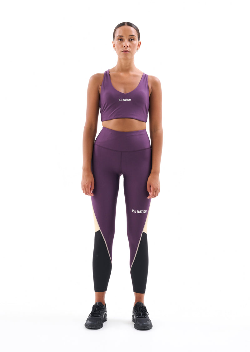 MAXIMISE LEGGING IN PURPLE PENNANT