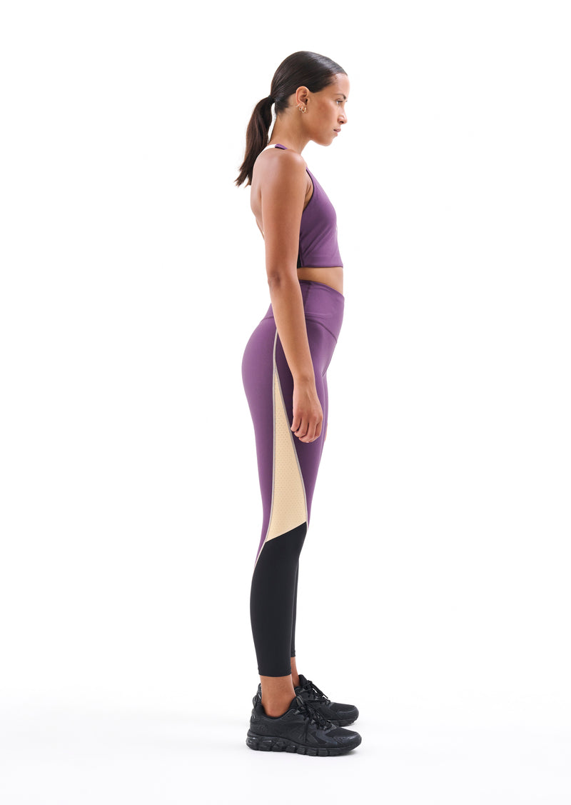 MAXIMISE LEGGING IN PURPLE PENNANT