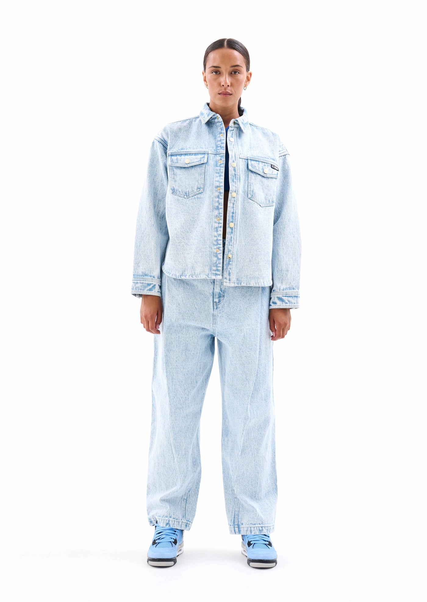 FIELD HOUSE SHIRT IN LIGHT WASHED DENIM