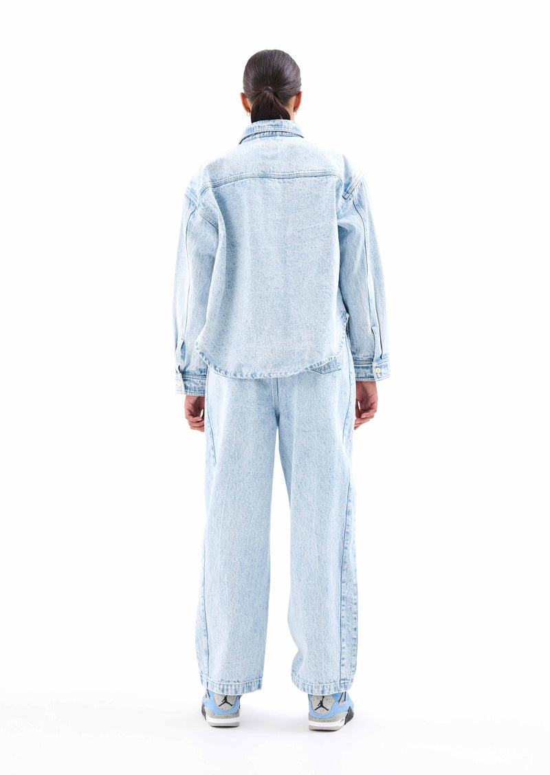 FIELD HOUSE SHIRT IN LIGHT WASHED DENIM