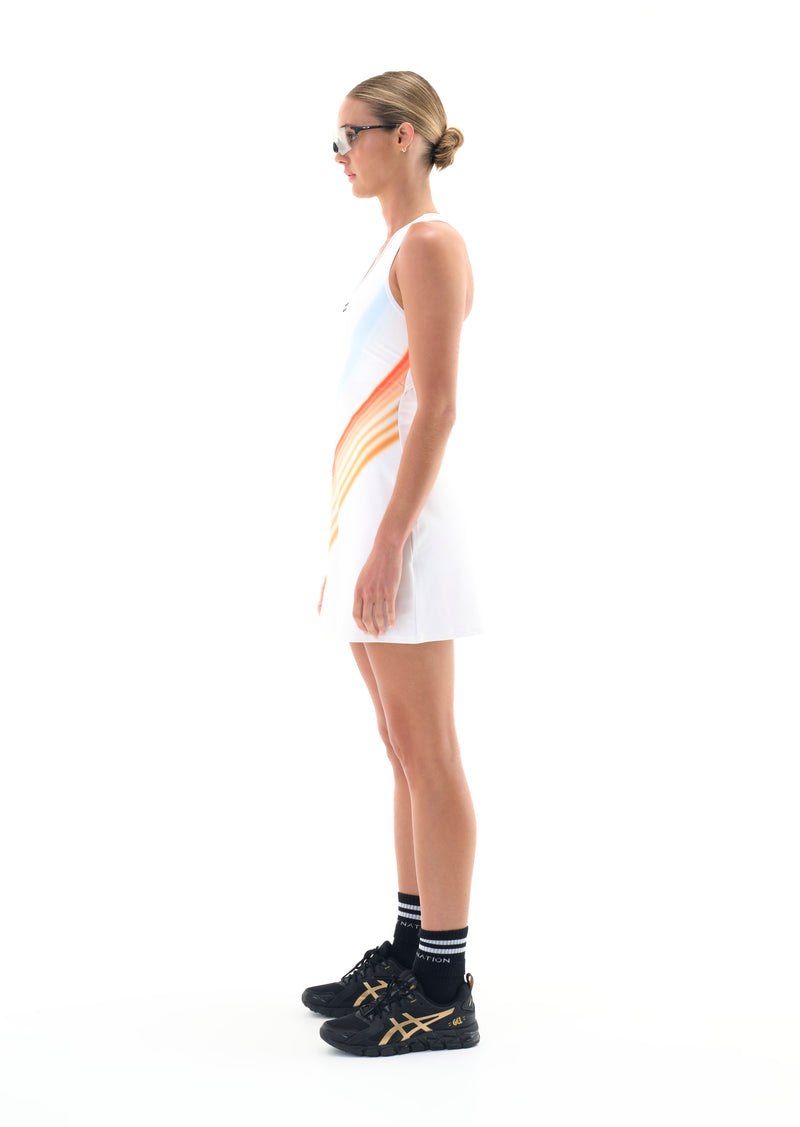 WAVE FORM DRESS IN OPTIC WHITE