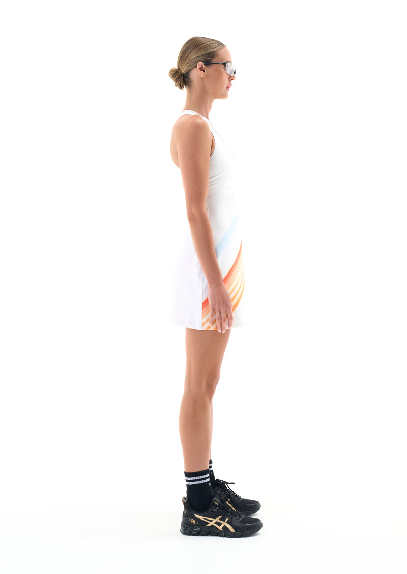 WAVE FORM DRESS IN OPTIC WHITE