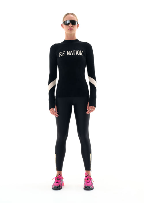 NORTH PEAK KNIT LS TOP IN BLACK