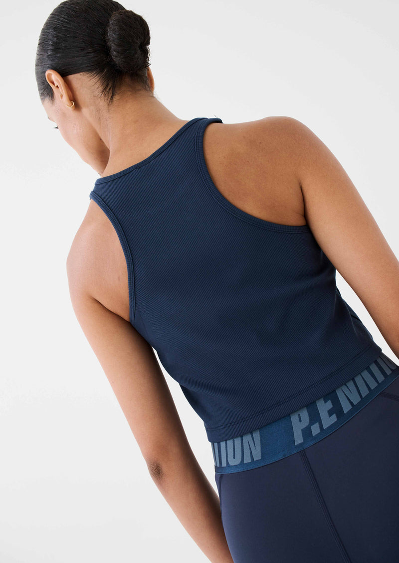BACKCHECK TANK IN MIDNIGHT NAVY