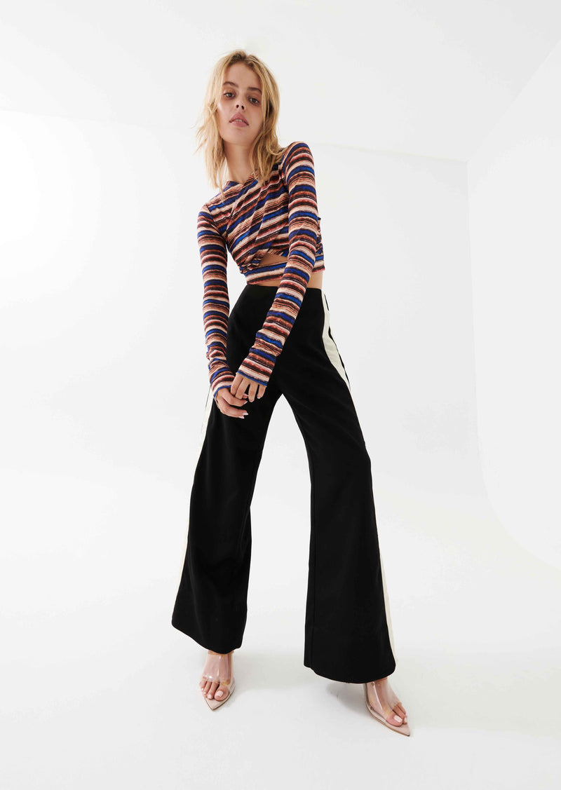 WAVELENGTH KNIT L/S TOP IN STRIPE PRINT