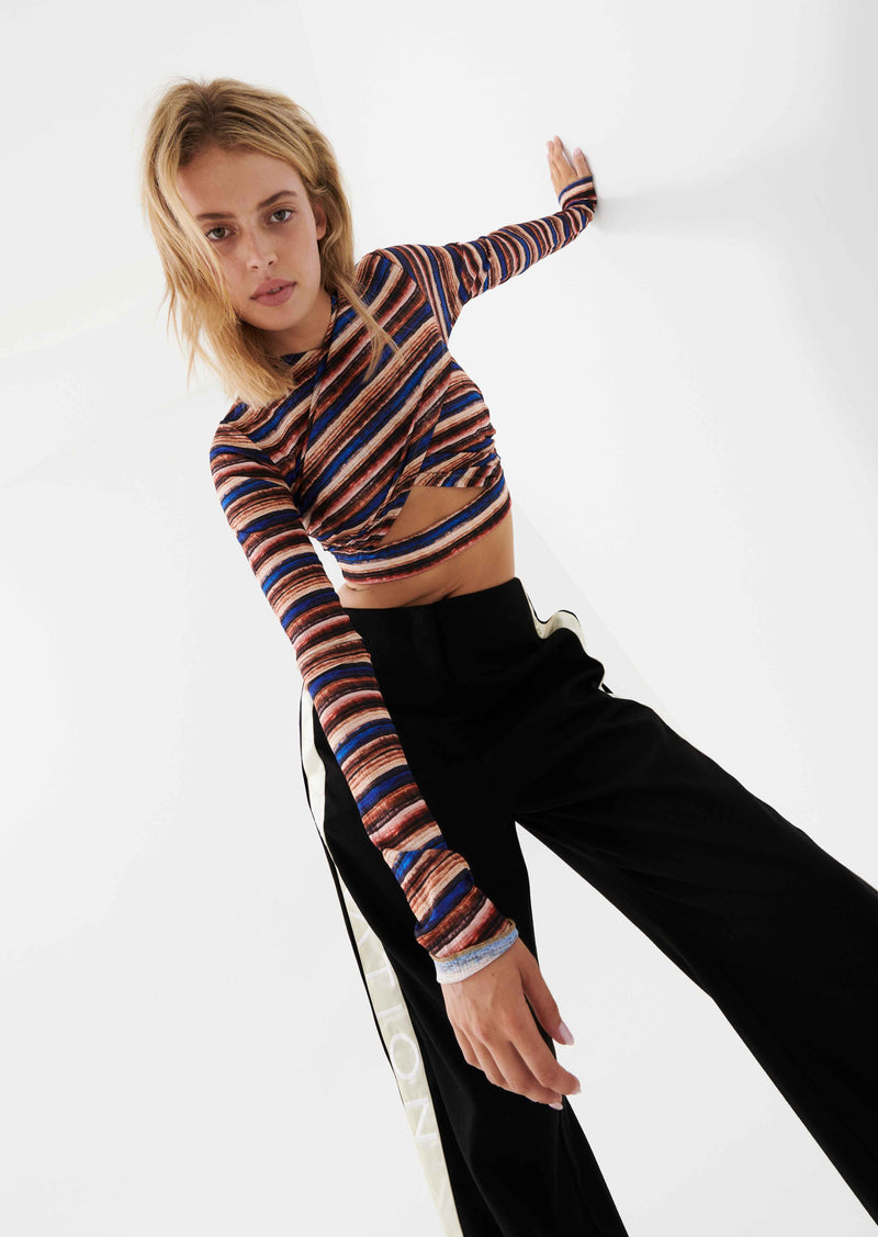 WAVELENGTH KNIT L/S TOP IN STRIPE PRINT