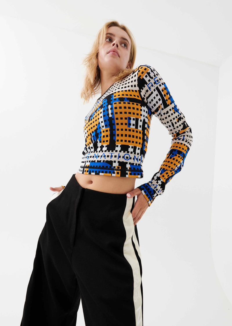 EMERGE KNIT LS TOP IN MULTI