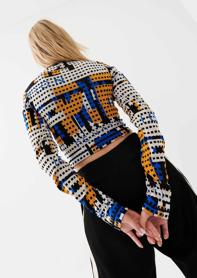 EMERGE KNIT LS TOP IN MULTI