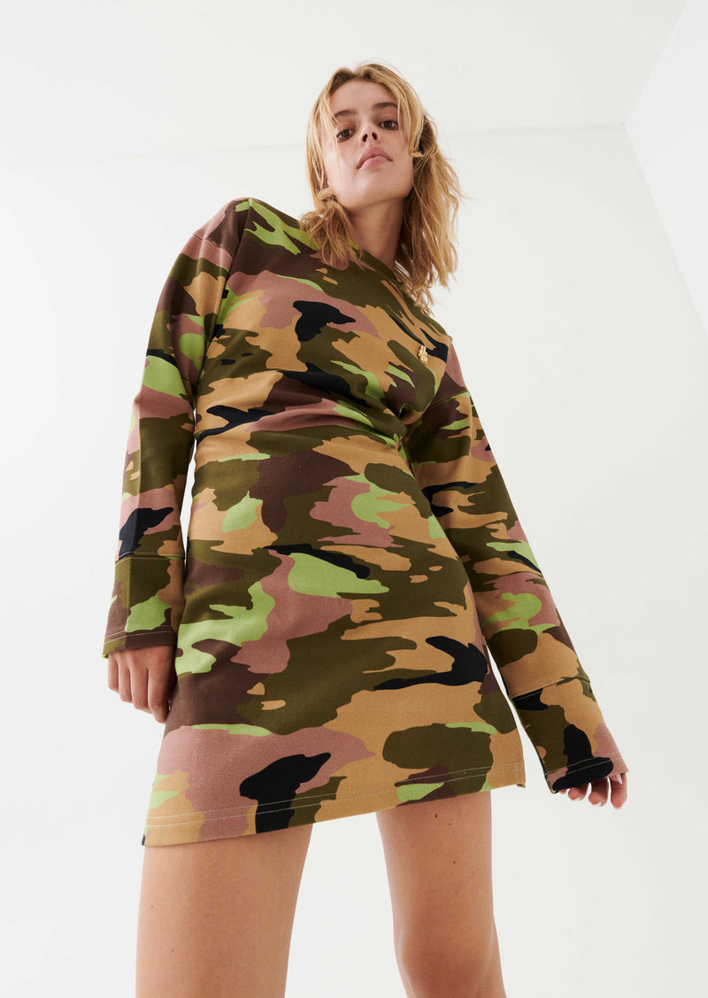 PRECINCT DRESS IN CAMO PRINT