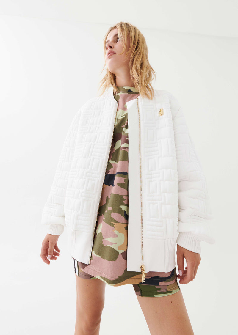 BALLER KNIT JACKET IN WHITE