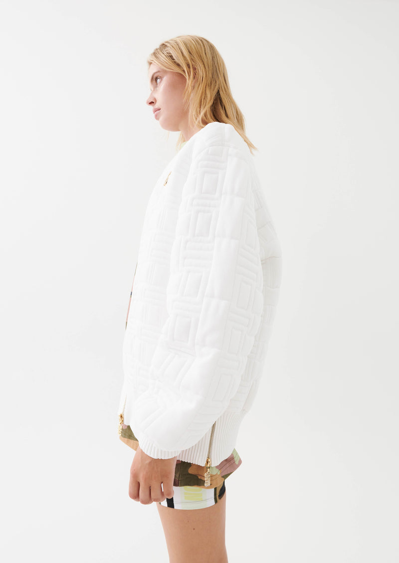 BALLER KNIT JACKET IN WHITE