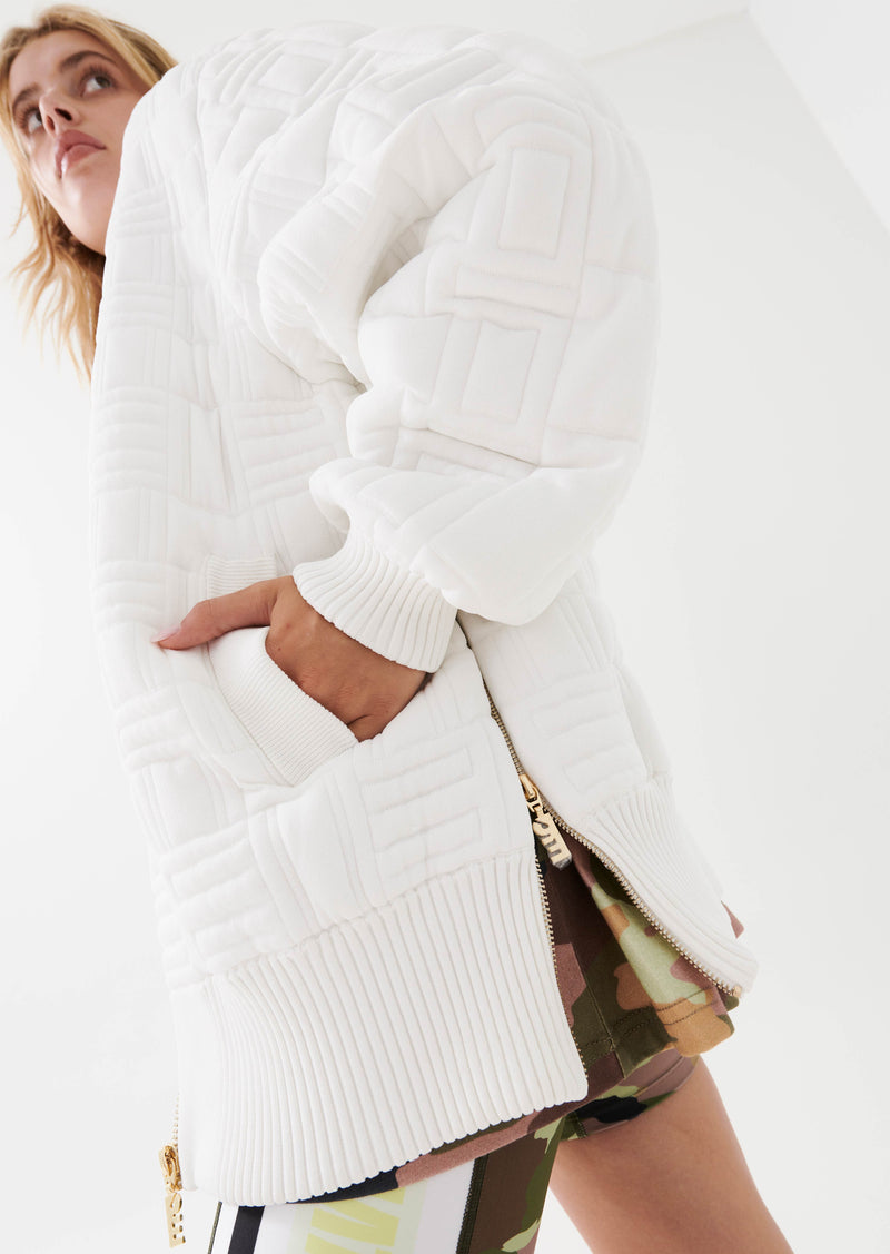 BALLER KNIT JACKET IN WHITE